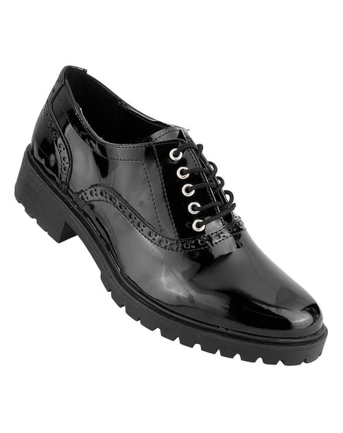 Zapato Mujer Oxford Vestir Tacón Negro Stfashion 12103801