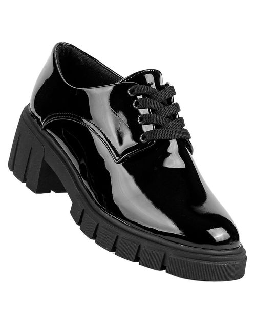 Zapato Mujer Oxford Casual Tacón Negro Stfashion 20303800