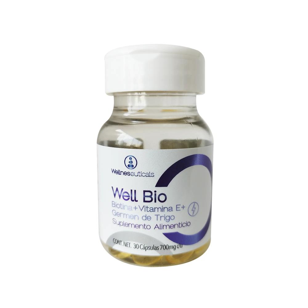 WELL BIO BIOTINA - VITAMINA E - GERMEN DE TRIGO 700 mg Tableta - Cápsu