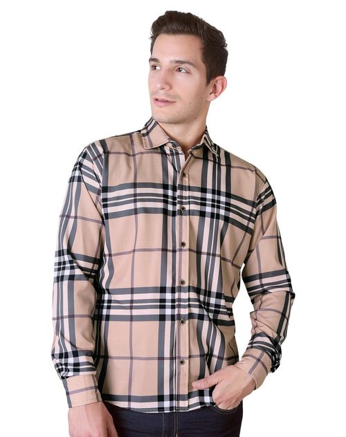 Camisa Hombre Casual Slim Beige Stfashion 50504802