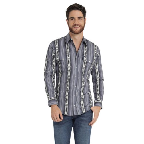 Camisa Vaquera Hombre Wrangler Regular Fit Manga larga 366 Azul