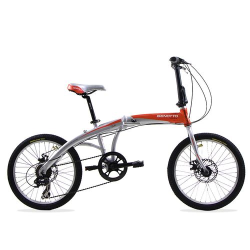 Bicicleta Plegable Benotto Athens R20 7V Plata con Naranja