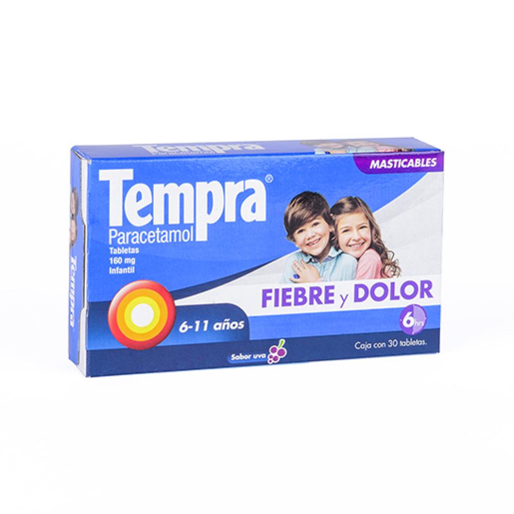 TEMPRA UVA PARACETAMOL 160 mg Tableta Masticable