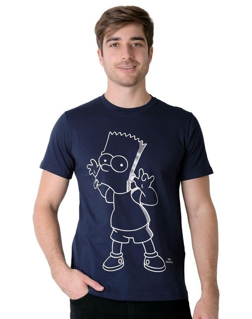 Playera Hombre Moda Camiseta Azul Simpson 58205020