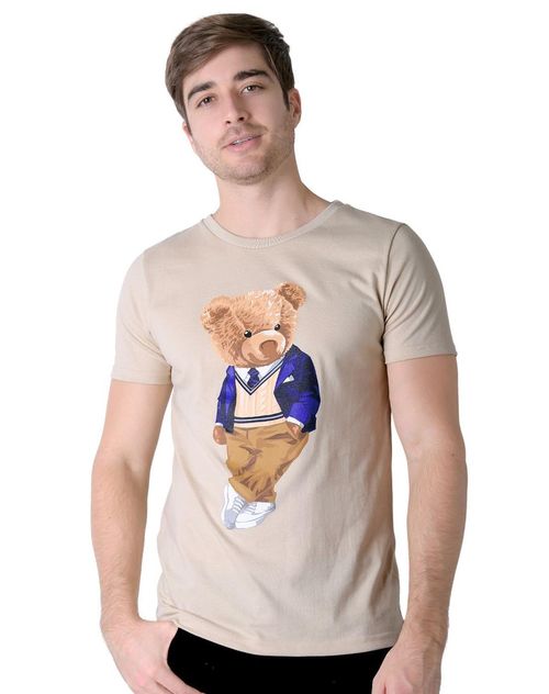 Playera Hombre Moda Camiseta Beige Stfashion 53205003