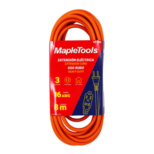 EXTENSION ELECTRICA USO RUDO DE 8M CAL 16 MAPLE TOOLS