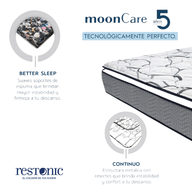 Colchon Individual Restonic Ortopédico Mooncare