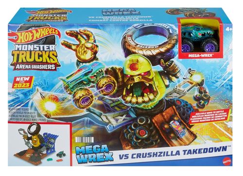 Hot Wheels Monster Trucks: Pista Arena De Demolicion Reto Final Gor-Zilla Destructor