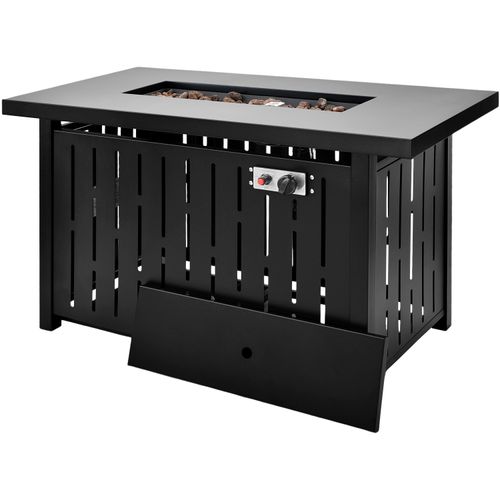 RACK & PACK Mesa de Hoguera Calentador de Fogata a Gas Propano Exterior 106 x 65 cm 50000 BTU