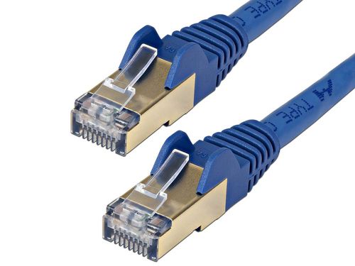 Cable de Red StarTech Ethernet RJ45 de 2m, Cat6a. Color Azul.