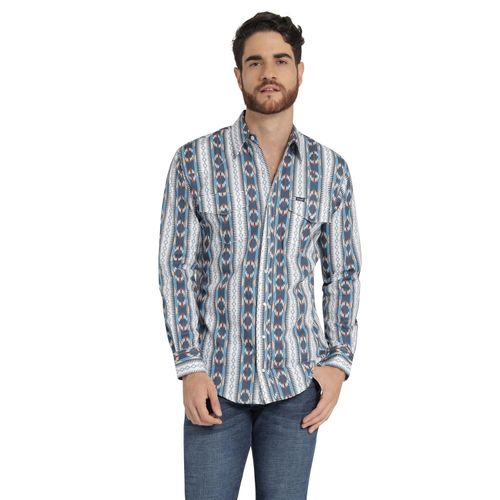 Camisa Vaquera Hombre Wrangler Regular Fit Manga larga 369 Azul