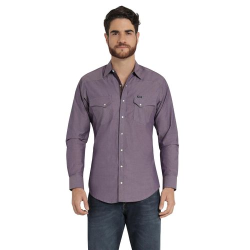 Camisa Vaquera Hombre Wrangler Slim Fit Manga larga 424 Vino