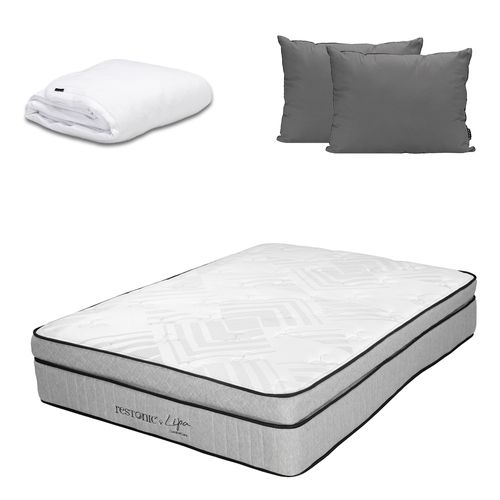 Colchón King Size Restonic Lipa + Almohadas 2 Pack + Protector Cloud CZD