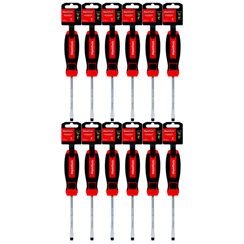 DESARMADOR PLANO 1/4X4 PULG 12 PIEZAS MAPLE TOOLS