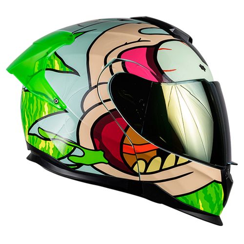 Casco Abatible KOV DC Rick y Morty Verde Mediano