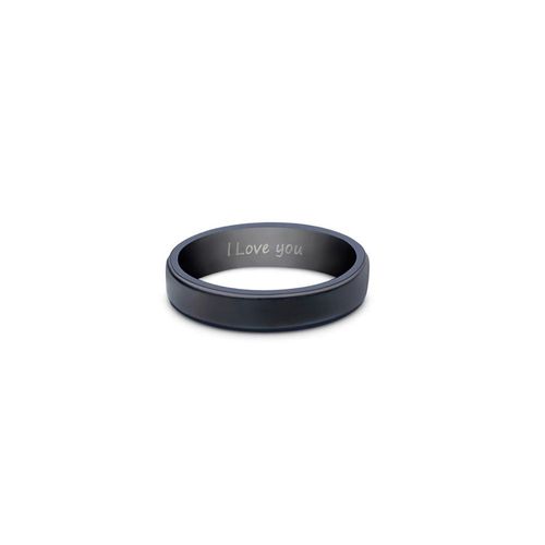 Argolla Vi para mujer en color negro de acero inoxidable talla 9.