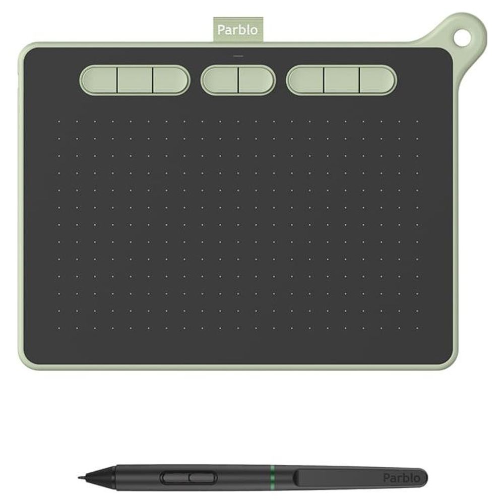 Tableta Digitalizadora Parblo Ninos M Dibujo 9x5 Pulgadas Verde