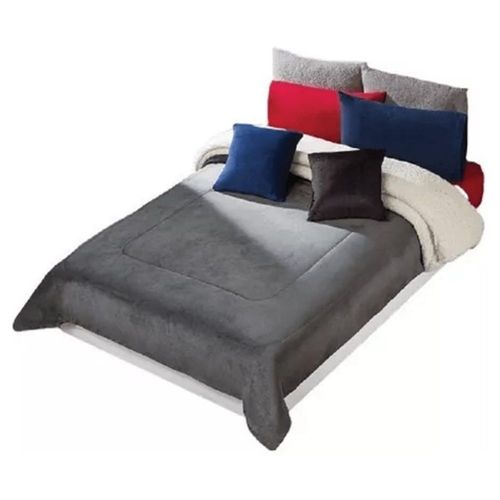 Cobertor Borrega Argos Cama King Size Poliester Gris Concord
