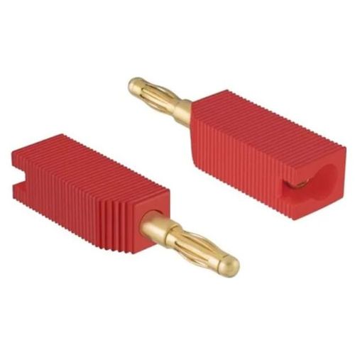 Conector Plug Banana Apilable Rojo Plástico Soldar Steren