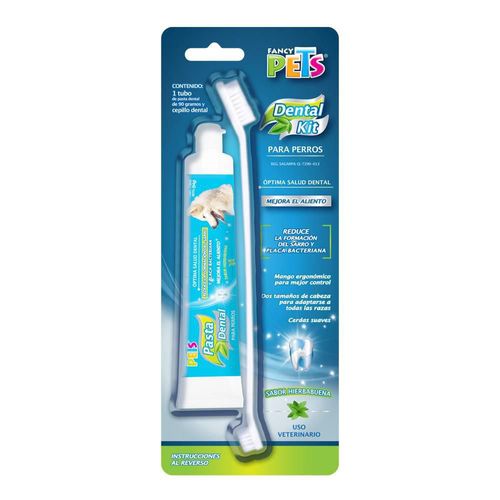 Fancy Pets Kit Dental con Pasta y Cepillo para Perro, Suave Sabor a Menta