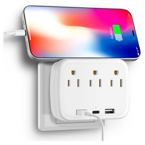 Multicontacto 3 AC portatil 2 USB 1 USB tipo C de viaje