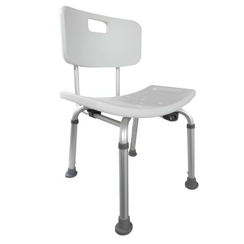 Silla Banco Ducha De Aluminio Con Respaldo Sin Brazos Curvo