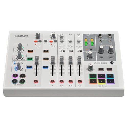 Mezcladora YAMAHA AG08W Blanco/8 Canales/Android/iOS/+48V