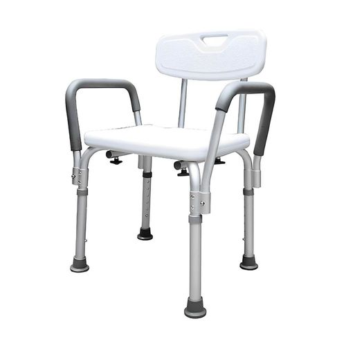 Silla Banco Ducha Con Respaldo Y Brazos Desarmables Super Confort