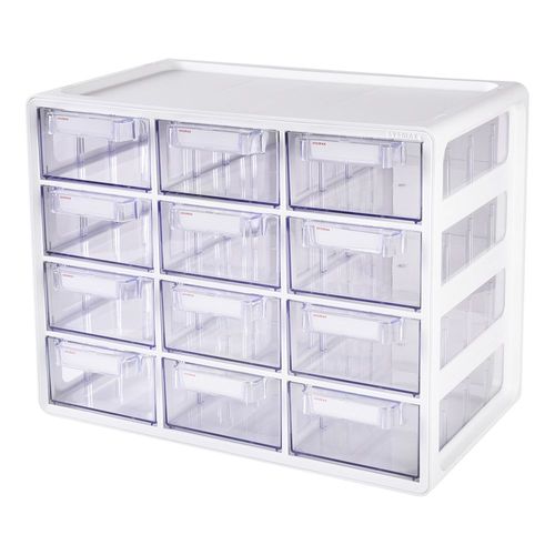 Caja Organizadora con 12 Cajones para Almacenamiento Blanco.