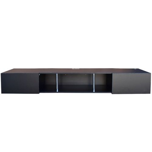 Mueble Para tv Flotante Hogare con 2 puertas de 160 cm color Negro