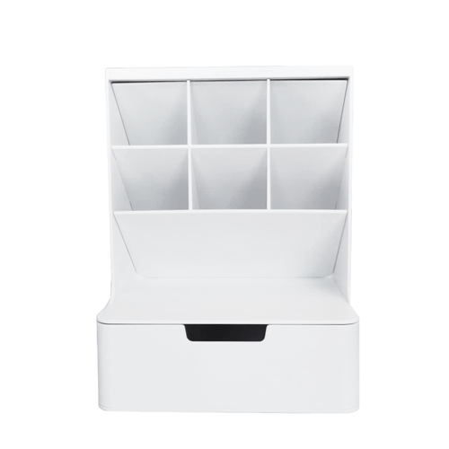 Organizador Multifuncional Para Escritorio y Maquillaje Blanco.