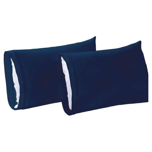 Par Fundas Almohada Microfibra Estandar Marino Concord