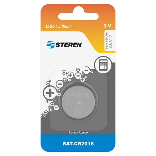 Pila Litio Tipo Botón 3 Volts 150 Mah Bat-cr2016 Steren
