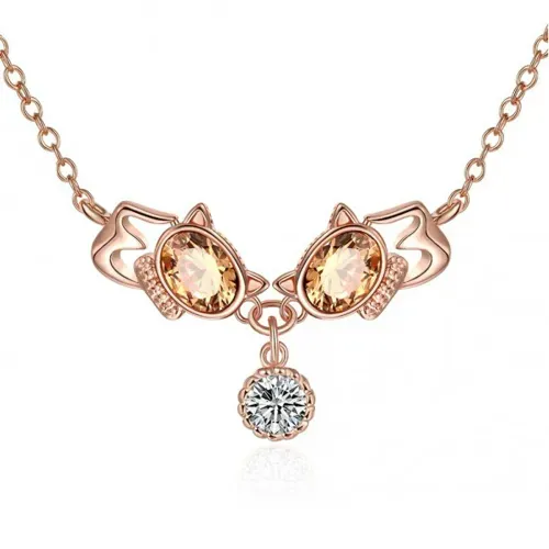 Collar Ocean Heart, Baño oro rosa, 18K, AC16-728