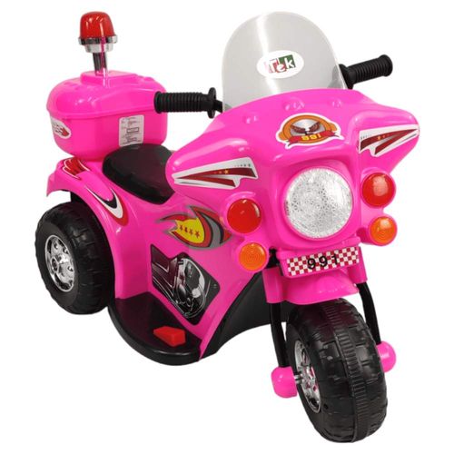 Motocicleta Montable Electrica Pequeña Sonido Luz LED 6v Rosa