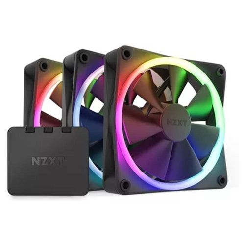 VENTILADOR NZXT F120 NEGRO 3X120MM + CONTROL RGB12V RF-R12TF-B1