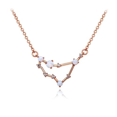 Collar Hera constelación Capricornio rosegold de chapa de oro rosa 18K