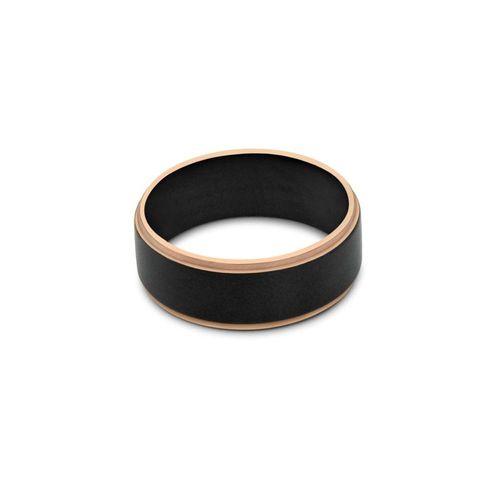 Argolla Einar para hombre en color negro con rose gold talla 9.