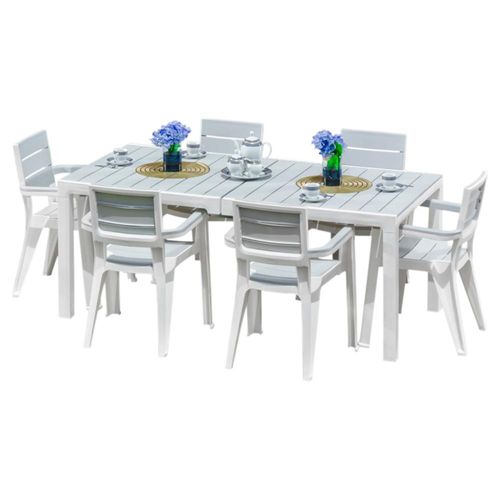 Comedor 6 Personas Para Exterior Color Silver