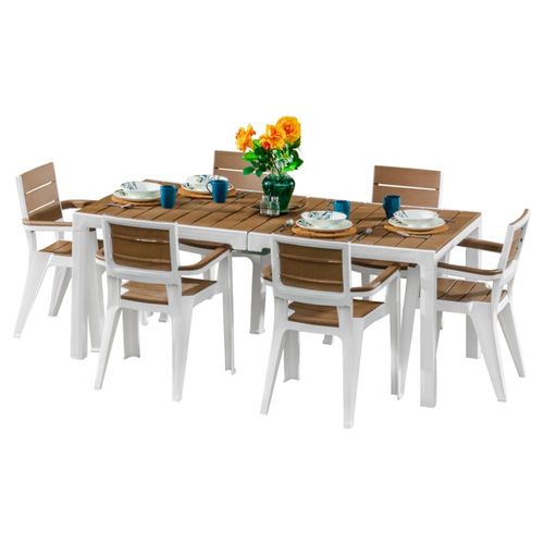 Comedor 6 Personas Para Exterior Color Caramelo