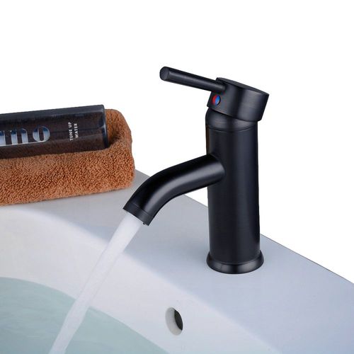 Esatto Monomando Llave De Lavabo Ovalin Negra Mate 7006a-n