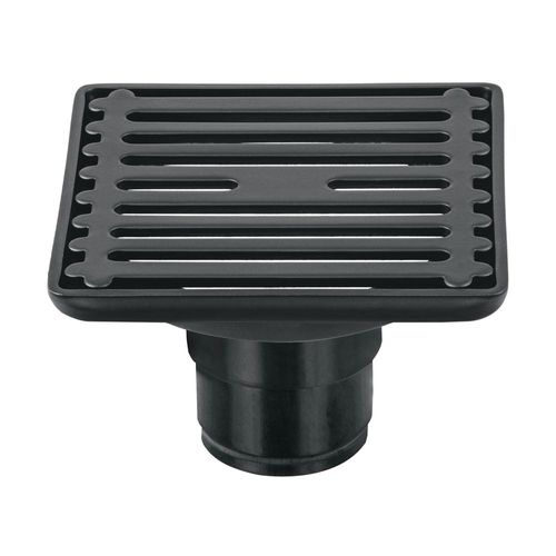 Resumidero cuadrado 4'x 4', acero inoxidable, negro, Aqua