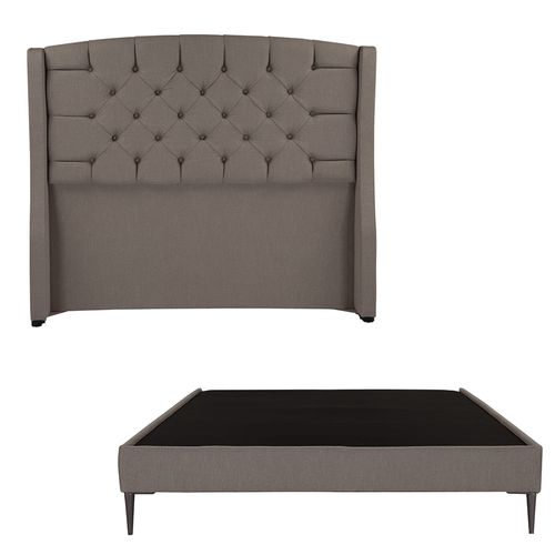 Cabecera Queen Size Dicasa Sitka Sepia + Base cama Slim CZD