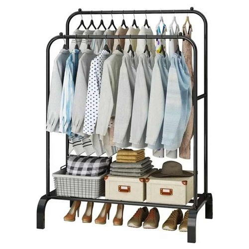 Rack Armable Ropa Organizador Closet Hogar Ganchos Negro