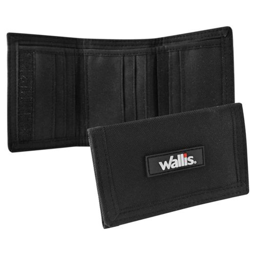 Cartera unisex con 6 compartimientos, color negro