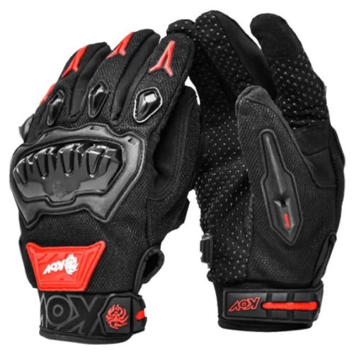 Guantes Para Moto Kov Delta Rojo Con Limpiador De Mica Talla S