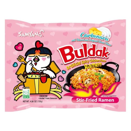 Sopa Instantánea Ramen Coreana Buldak Carbonara 1 Caja de 10 Piezas