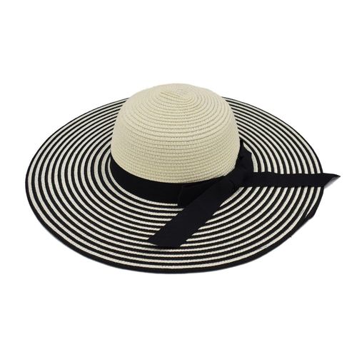 Sombrero a rayas blanco con negro