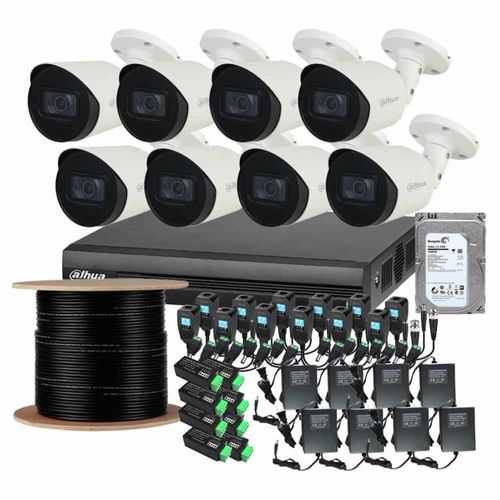 Kit CCTV Dahua 8 Camaras Bullet 4k 8mpx 1Tb Reconocimiento facial