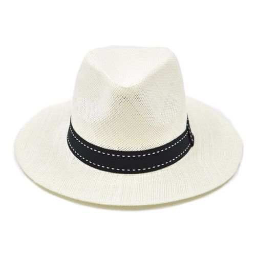 Sombrero panamá beige detalle de cinta color negro